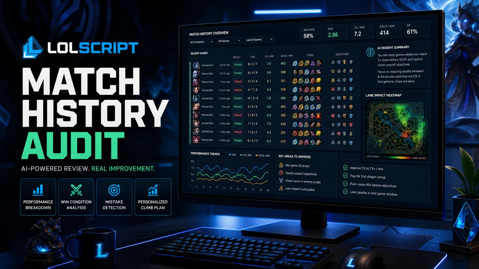 LOLScript AI match history audit dashboard